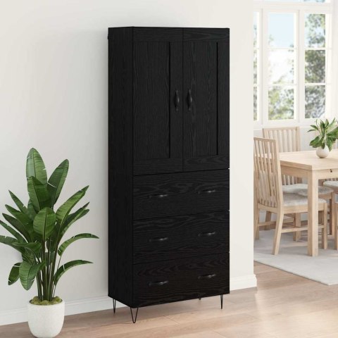 VidaXL Highboard Čierny dub 69,5 x 34 x 180 cm Kompozitné drevo
