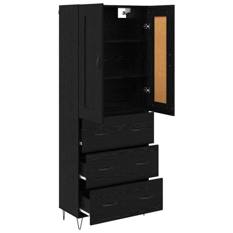 VidaXL Highboard Čierny dub 69,5 x 34 x 180 cm Kompozitné drevo