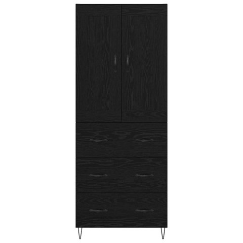 VidaXL Highboard Čierny dub 69,5 x 34 x 180 cm Kompozitné drevo