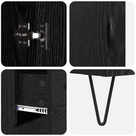 VidaXL Highboard Čierny dub 69,5 x 34 x 180 cm Kompozitné drevo