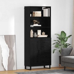 VidaXL Highboard Čierny dub 69,5 x 34 x 180 cm Kompozitné drevo
