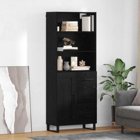 VidaXL Highboard Čierny dub 69,5 x 34 x 180 cm Kompozitné drevo