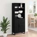 VidaXL Highboard Čierny dub 69,5 x 34 x 180 cm Kompozitné drevo