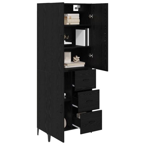 VidaXL Highboard Čierny dub 69,5 x 34 x 180 cm Kompozitné drevo