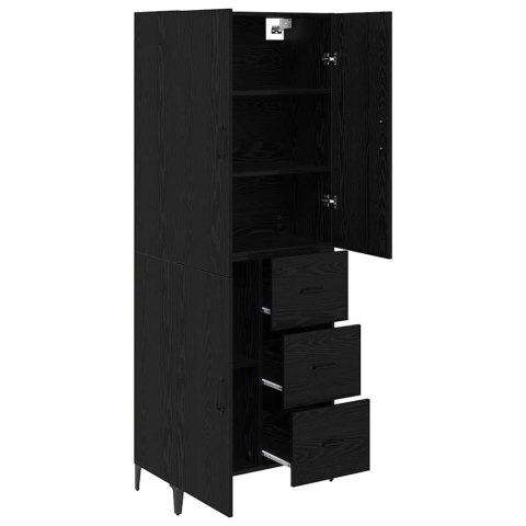 VidaXL Highboard Čierny dub 69,5 x 34 x 180 cm Kompozitné drevo