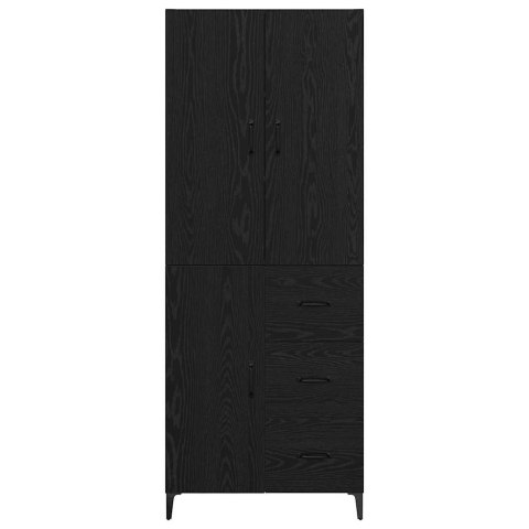 VidaXL Highboard Čierny dub 69,5 x 34 x 180 cm Kompozitné drevo