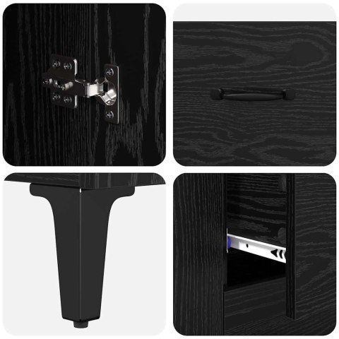 VidaXL Highboard Čierny dub 69,5 x 34 x 180 cm Kompozitné drevo