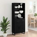VidaXL Highboard Čierny dub 69,5 x 34 x 180 cm Kompozitné drevo