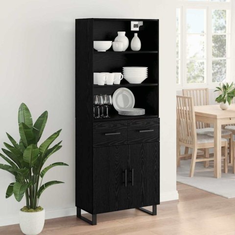 VidaXL Highboard Čierny dub 69,5 x 34 x 180 cm Kompozitné drevo
