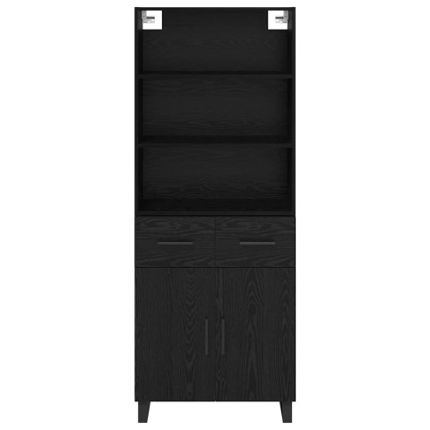 VidaXL Highboard Čierny dub 69,5 x 34 x 180 cm Kompozitné drevo