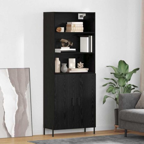 VidaXL Highboard Čierny dub 69,5 x 34 x 180 cm Kompozitné drevo