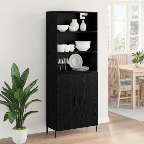 VidaXL Highboard Čierny dub 69,5 x 34 x 180 cm Kompozitné drevo