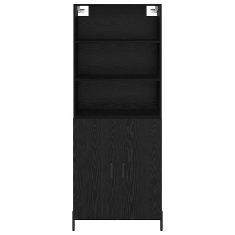 VidaXL Highboard Čierny dub 69,5 x 34 x 180 cm Kompozitné drevo