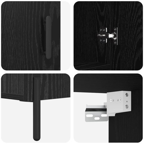 VidaXL Highboard Čierny dub 69,5 x 34 x 180 cm Kompozitné drevo