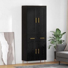 VidaXL Highboard Čierny dub 69,5 x 34 x 180 cm Kompozitné drevo