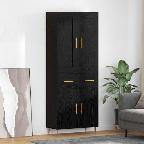 VidaXL Highboard Čierny dub 69,5 x 34 x 180 cm Kompozitné drevo