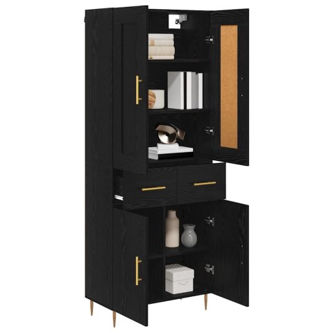 VidaXL Highboard Čierny dub 69,5 x 34 x 180 cm Kompozitné drevo