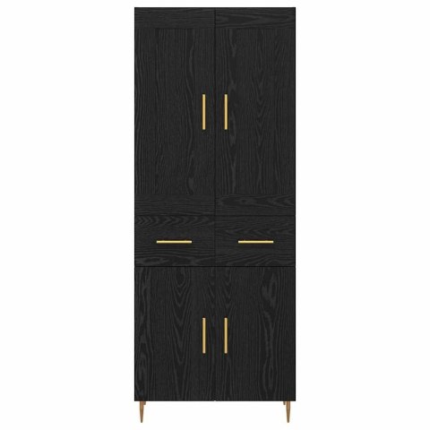 VidaXL Highboard Čierny dub 69,5 x 34 x 180 cm Kompozitné drevo