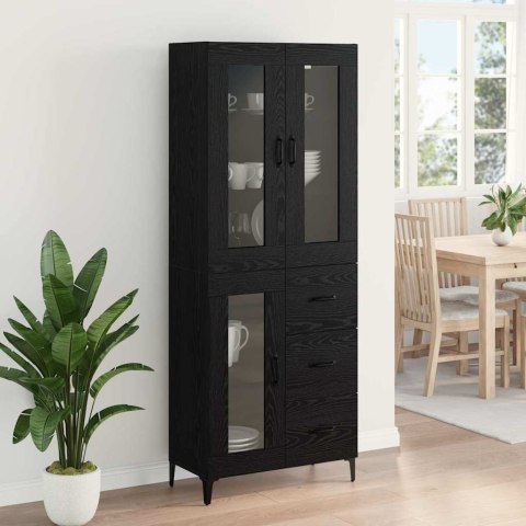 VidaXL Highboard Čierny dub 69,5 x 34 x 180 cm Kompozitné drevo