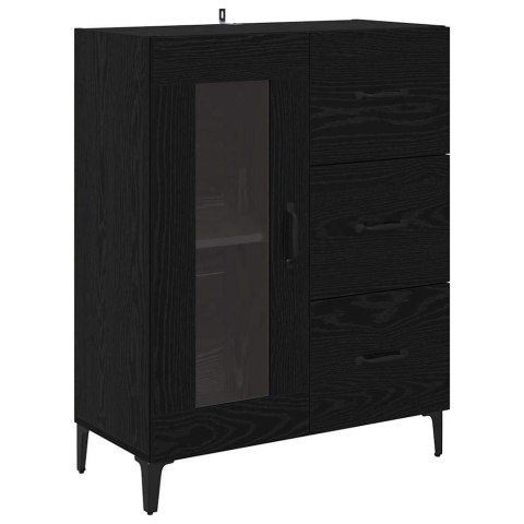 VidaXL Highboard Čierny dub 69,5 x 34 x 180 cm Kompozitné drevo