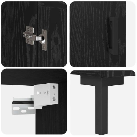 VidaXL Highboard Čierny dub 69,5 x 34 x 180 cm Kompozitné drevo