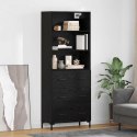 VidaXL Highboard Čierny dub 69,5 x 34 x 180 cm Kompozitné drevo
