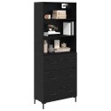 VidaXL Highboard Čierny dub 69,5 x 34 x 180 cm Kompozitné drevo