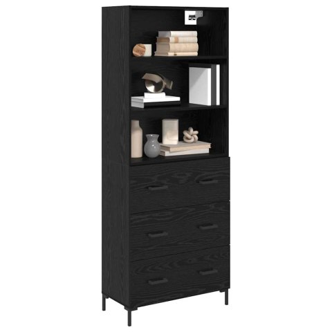 VidaXL Highboard Čierny dub 69,5 x 34 x 180 cm Kompozitné drevo