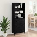 VidaXL Highboard Čierny dub 69,5 x 34 x 180 cm Kompozitné drevo