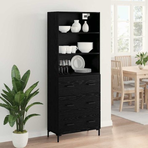 VidaXL Highboard Čierny dub 69,5 x 34 x 180 cm Kompozitné drevo