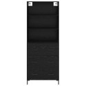 VidaXL Highboard Čierny dub 69,5 x 34 x 180 cm Kompozitné drevo
