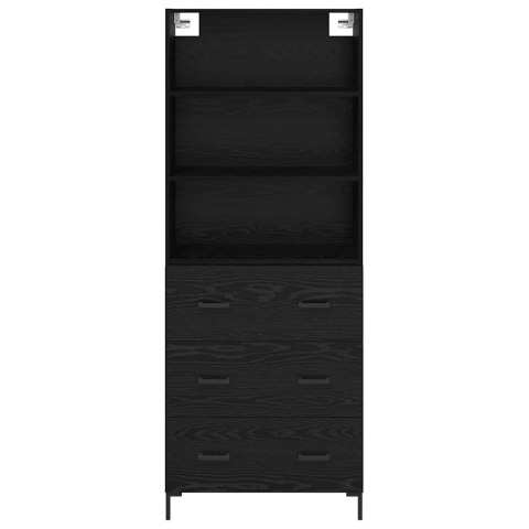 VidaXL Highboard Čierny dub 69,5 x 34 x 180 cm Kompozitné drevo