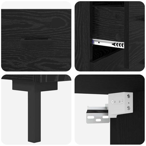 VidaXL Highboard Čierny dub 69,5 x 34 x 180 cm Kompozitné drevo