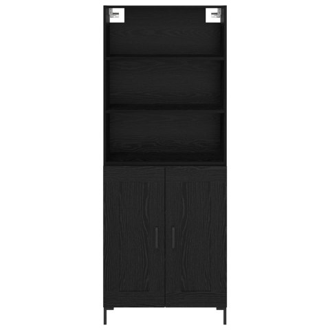 VidaXL Highboard Čierny dub 69,5 x 34 x 180 cm Kompozitné drevo