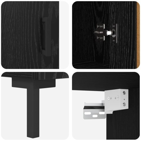 VidaXL Highboard Čierny dub 69,5 x 34 x 180 cm Kompozitné drevo