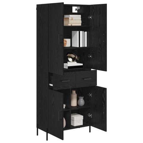 VidaXL Highboard Čierny dub 69,5 x 34 x 180 cm Kompozitné drevo