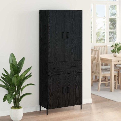 VidaXL Highboard Čierny dub 69,5 x 34 x 180 cm Kompozitné drevo