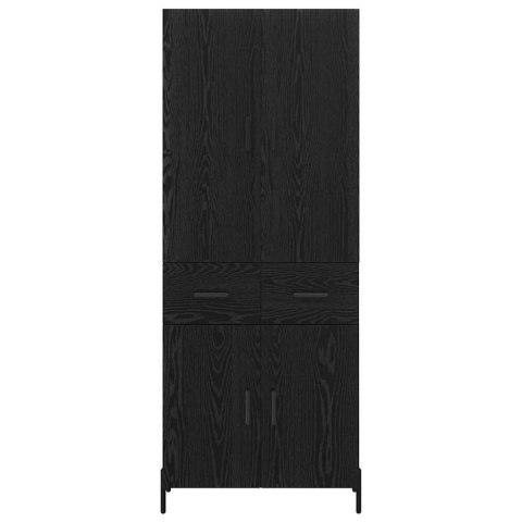 VidaXL Highboard Čierny dub 69,5 x 34 x 180 cm Kompozitné drevo