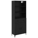 VidaXL Highboard Čierny dub 69,5 x 34 x 180 cm Kompozitné drevo