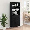 VidaXL Highboard Čierny dub 69,5 x 34 x 180 cm Kompozitné drevo