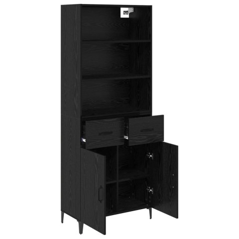 VidaXL Highboard Čierny dub 69,5 x 34 x 180 cm Kompozitné drevo