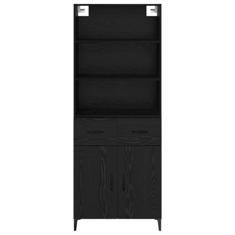 VidaXL Highboard Čierny dub 69,5 x 34 x 180 cm Kompozitné drevo