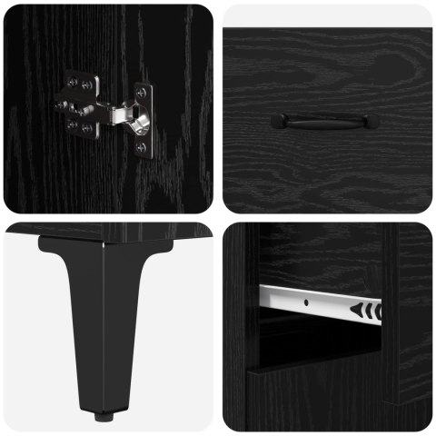 VidaXL Highboard Čierny dub 69,5 x 34 x 180 cm Kompozitné drevo