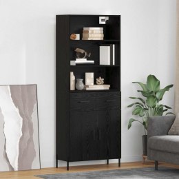 VidaXL Highboard Čierny dub 69,5 x 34 x 180 cm Kompozitné drevo