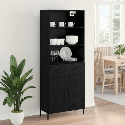 VidaXL Highboard Čierny dub 69,5 x 34 x 180 cm Kompozitné drevo