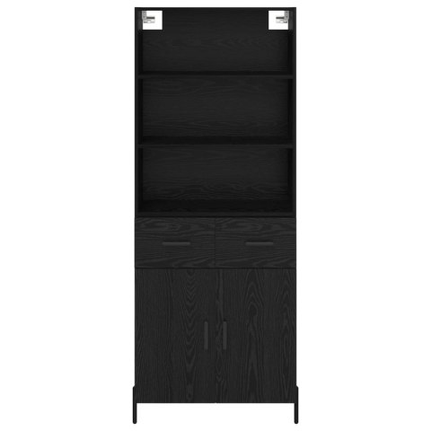 VidaXL Highboard Čierny dub 69,5 x 34 x 180 cm Kompozitné drevo