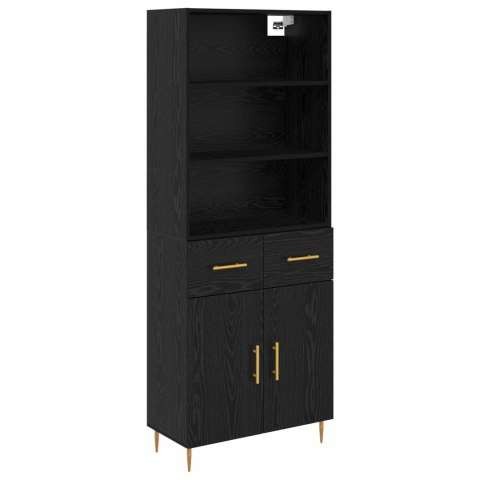 VidaXL Highboard Čierny dub 69,5 x 34 x 180 cm Kompozitné drevo