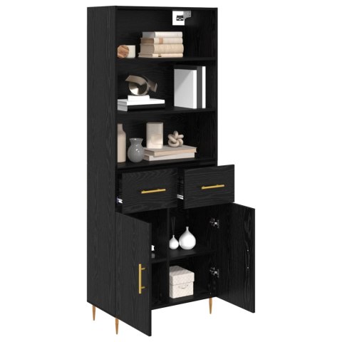 VidaXL Highboard Čierny dub 69,5 x 34 x 180 cm Kompozitné drevo