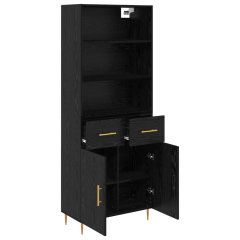 VidaXL Highboard Čierny dub 69,5 x 34 x 180 cm Kompozitné drevo