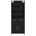 VidaXL Highboard Čierny dub 69,5 x 34 x 180 cm Kompozitné drevo